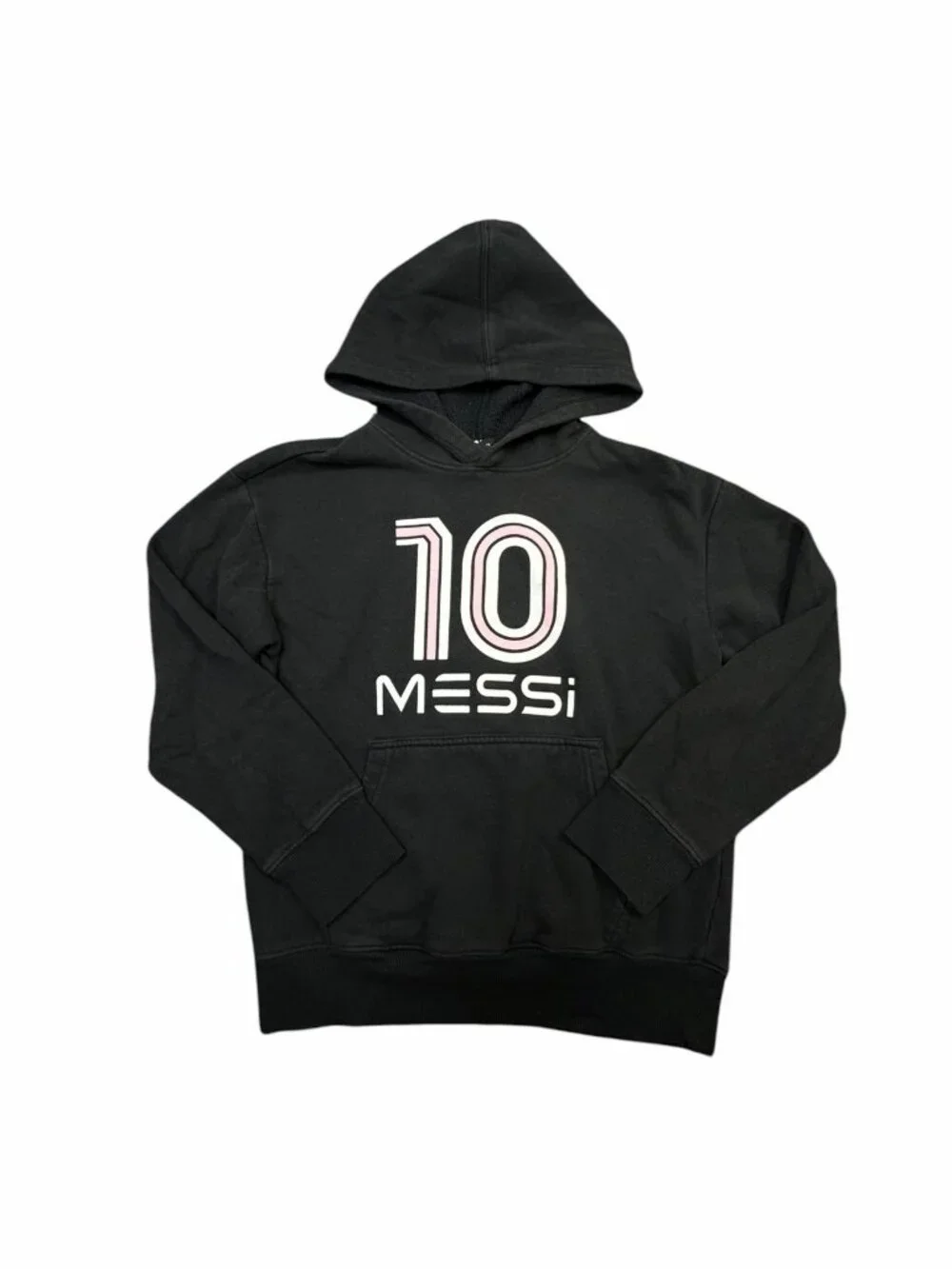 Lionel Messi Collection No. 10 Black Pullover Hoodie Youth Large